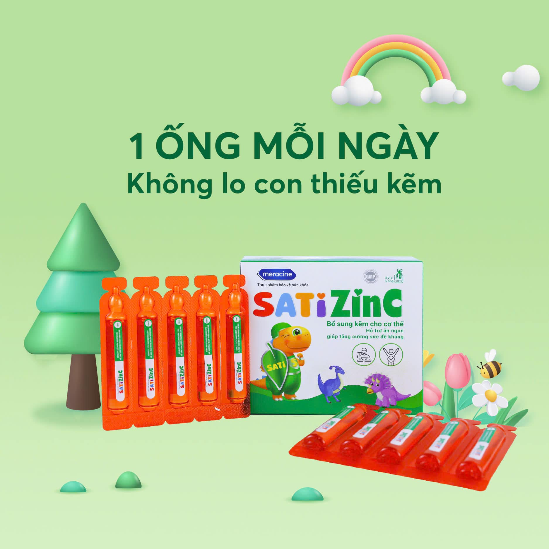 SatiZinc là sản phẩm bổ sung kẽm hữu cơ hàng đầu cho trẻ nhỏ với nhiều ưu điểm vượt trội: