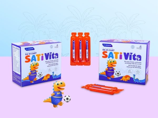 Đa vi chất SatiVita bổ sung đa dạng các thành phần dinh dưỡng cần thiết cho sự phát triển toàn diện của trẻ.