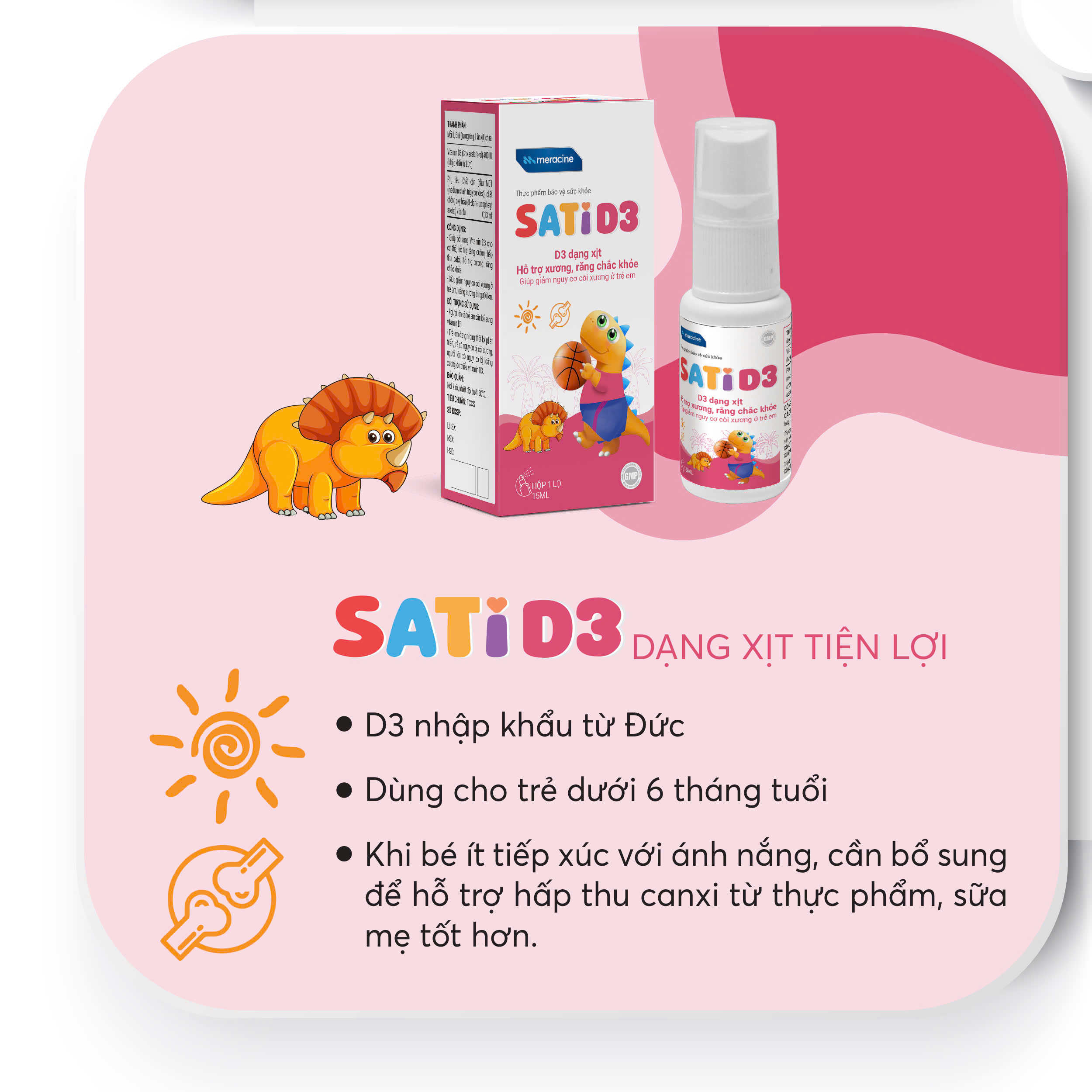 SatiD3 dạng xịt - Giải pháp bổ sung Vitamin D3 hiệu quả