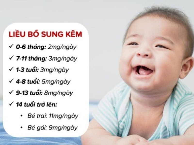 Mẹ cần bổ sung kẽm cho con đúng theo liều lượng được khuyến cáo