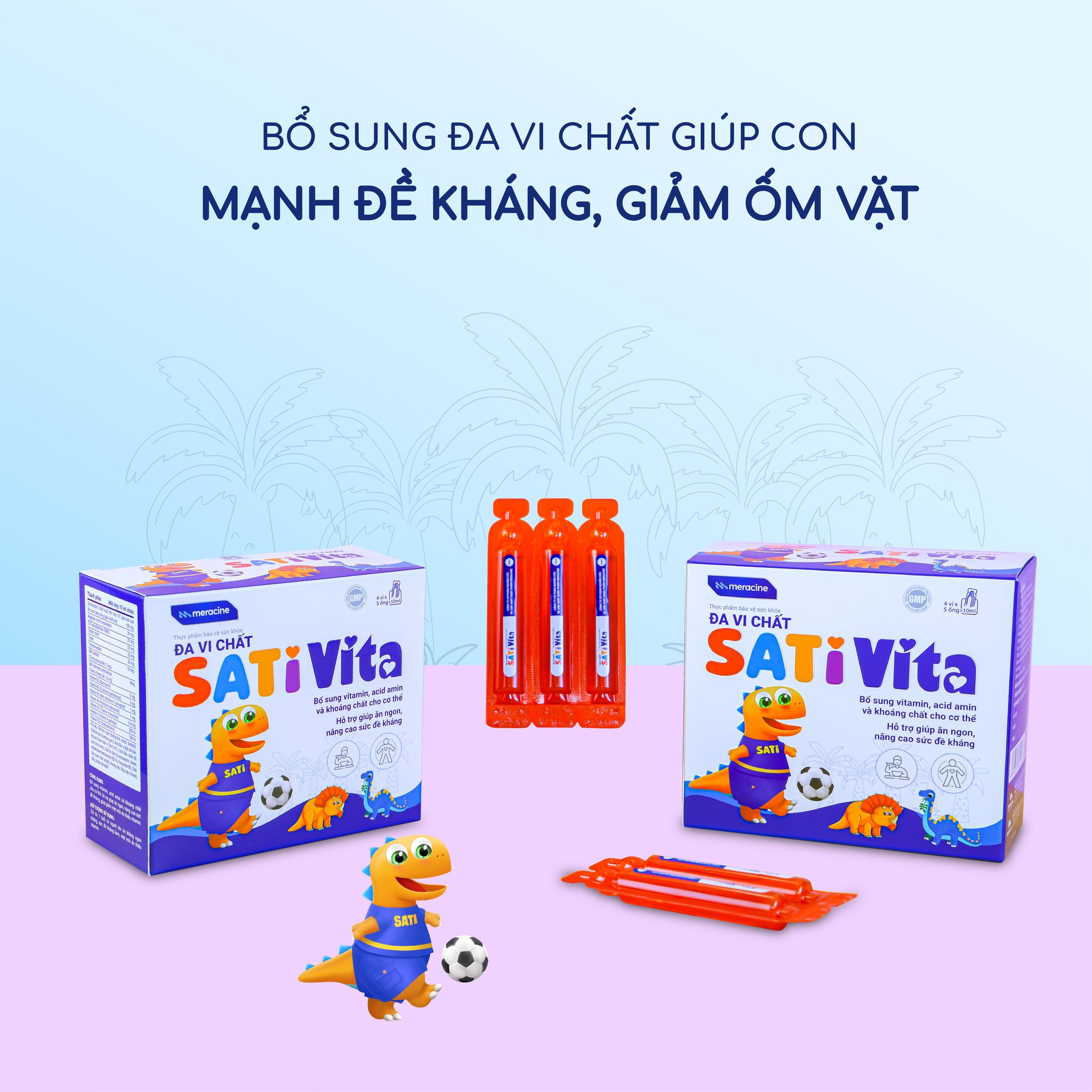 SatiVita cung cấp nguyên liệu nhập khẩu từ châu Âu với tổ hợp các Vitamin thiết yếu cho sự phát triển của trẻ